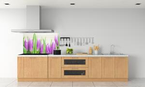 Panel do kuchyně Fialové tulipány pl-pksh-140x70-f-78755149
