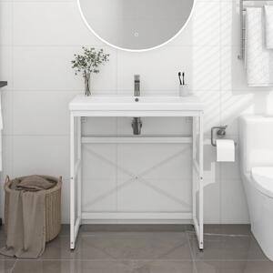 Koupelnový regál pod umyvadlo - 79x38x83 cm | bílý