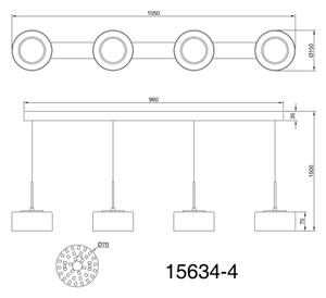 Globo 15634-4 - LED Lustr na lanku FOGSY 4xLED/8W/230V