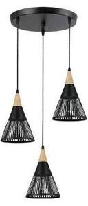 Lustr na lanku HIRA 3xE27/60W/230V pr. 40 cm černá