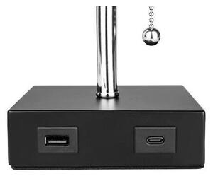 Stolní lampa 1xE27/60W/230V s USB nabíječkou