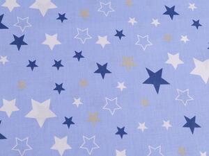 Bavlněná látka hvězdy - 6 (364) modrá nebeská