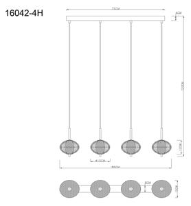 Globo 16042-4H - LED Lustr na lanku AIDA 4xLED/5,75W/230V 3000K/4500K/6500K