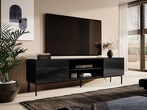 Televizní stolek TOKA - černý / lesklý černý