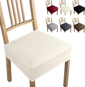 Sada potahů na židle, tkanina Jacquard, elastická, 6 kusů, omyvatelná, vhodná pro jídelní židle