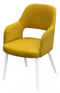 Čalouněná jídelní židle MOVILE 52 - bílá / žlutá