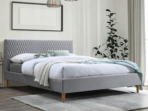 Čalouněná manželská postel NEVIO - 140x200 cm, světle šedá