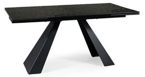 Rozkládací jídelní stůl GEDEON 2 - 160x90, černý / matný černý