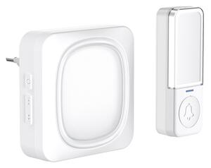Solight 1L79 - Bezdrátový zvonek s LED osvětlením do zásuvky 230V IP56 bílá