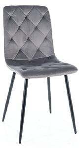 Čalouněná jídelní židle KINKA - černá / šedá