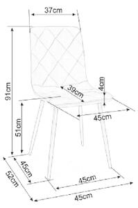 Čalouněná jídelní židle KINKA - černá / tmavě béžová