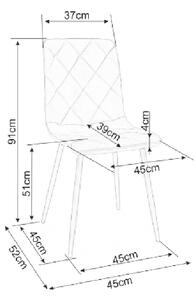 Čalouněná jídelní židle KINKA - černá / šedá