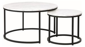 Konferenční stolek DAUN bílý mramor/černá