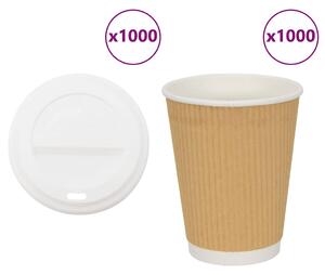 Papírové kelímky na kávu s víčky 1000 pcs 16oz 400ml