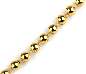 Vánoční perlový řetěz Ø5 mm návin 25 METRŮ - 2 zlatá