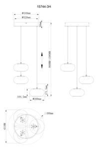 Globo 15744-3H - LED Lustr na lanku QUINTARA 3xLED/6W/230V