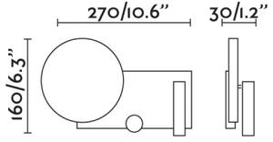 FARO 20066 - LED Stmívatelná nástěnná lampička KLEE LED/10W/230V + LED/3W levá