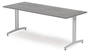 AJ Produkty Stůl, 1800x700 mm, tmavě šedé linoleum, šedá