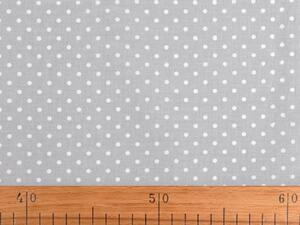 Bavlněná látka puntík METRÁŽ šíře 160 cm - 6 (74) bílá šedá