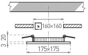 LED Podhledové svítidlo VEGA LED/12W/230V 2900/3900/5800K 17,5x17,5 cm černá