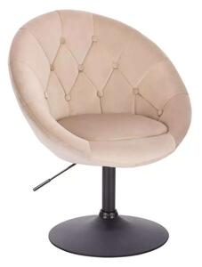 LuxuryForm DESIGN Křeslo VERA VELUR na černém talíři - latte