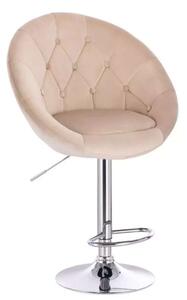 LuxuryForm DESIGN Barová židle VERA VELUR na stříbrném talíři - latte