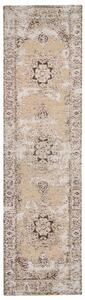 Bavlněný koberec 80 x 300 cm světle béžový/hnědý ALMUS