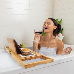 Nastavitelná podložka do vany, bambusová, vhodná pro relaxaci