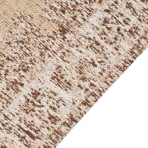 Bavlněný koberec 80 x 300 cm světle béžový/hnědý ALMUS