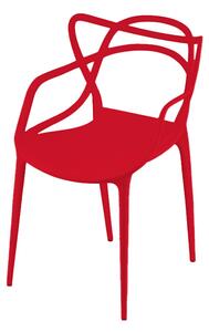 Červená plastová židle KATO