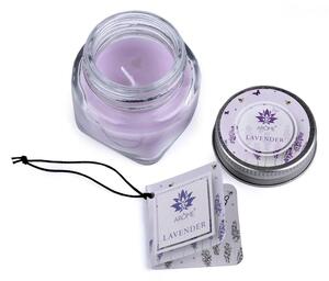 Malá vonná svíčka ve skle s jmenovkou - 4 (Lavender) fialová lila