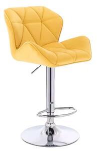 LuxuryForm DESIGN Barová židle MILANO VELUR na stříbrném talíři - žlutá