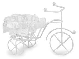Kovo Dekorace kolo s košíkem - bílá