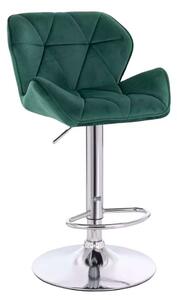 LuxuryForm DESIGN Barová židle MILANO VELUR na stříbrném talíři - zelená