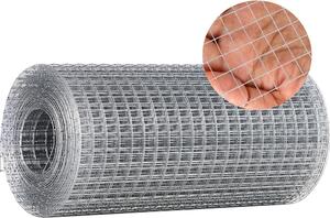 Drátěná síť, rozměry 200 mm x 6 m, pozinkovaná, s jemnou okou, velikost oky 9 mm, vhodná pro zahradu, garáž, plot pro králíky