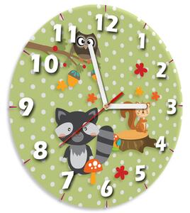 Dětské hodiny Lesní zvířátka Rozměry: 30 x 30 cm