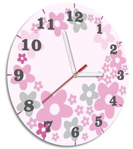 Dětské hodiny Růžové kvítky Rozměry: 30 x 30 cm