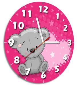 Dětské hodiny Zamilovaný medvídek Velikost: 30 x 30 cm