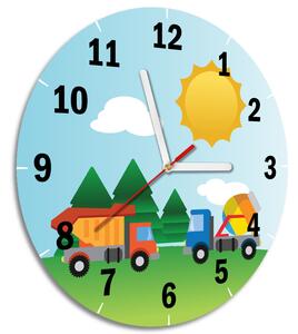 Dětské hodiny Nákladní auta Rozměry: 30 x 30 cm