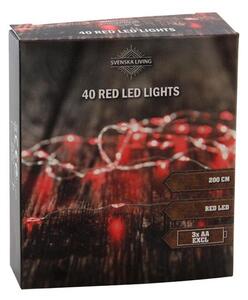 Světelný řetěz 40LED 200cm červený
