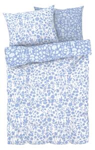 LIVARNO home Oboustranné ložní povlečení z mikrovláknitého saténu, 240 x 220 cm, 70 x 90 cm (květiny/modrá) (100373075001)