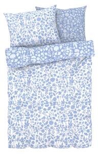 LIVARNO home Oboustranné ložní povlečení z mikrovláknitého saténu, 200 x 220 cm, 70 x 90 cm (květiny/modrá) (100373118001)