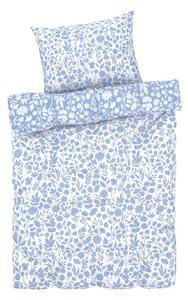 LIVARNO home Oboustranné ložní povlečení z mikrovláknitého saténu, 140 x 200 cm, 70 x 90 cm (květiny/modrá) (100373113001)