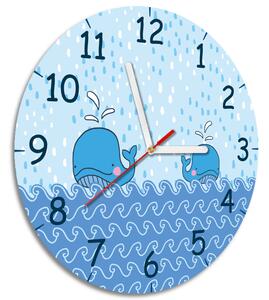 Dětské hodiny Modré velryby Rozměry: 30 x 30 cm