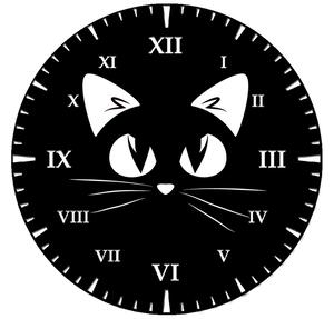 Dětské hodiny Černá kočička Velikost: 30 x 30 cm