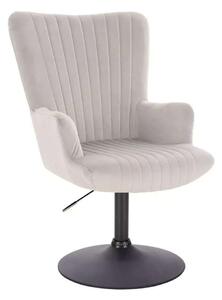 LuxuryForm DESIGN Křeslo AMADEO VELUR na černém talíři - světle šedé
