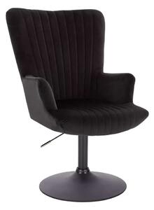 LuxuryForm DESIGN Křeslo AMADEO VELUR na černém talíři - černé