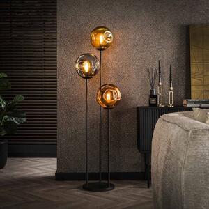 ZIJLSTRA Stojací lampa Stellar, 3 světla, sklo, kov, vícebarevná, Vícebarevná, Obývací pokoj / jídelna, Sklo