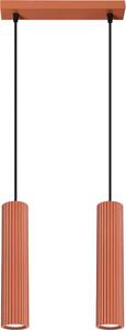 Sollux SL.1631 - Lustr na lanku KARBON 2xGU10/10W/230V oranžová