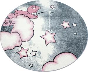 Dětský kusový koberec Kids 580 pink kruh-120x120 (průměr) kruh